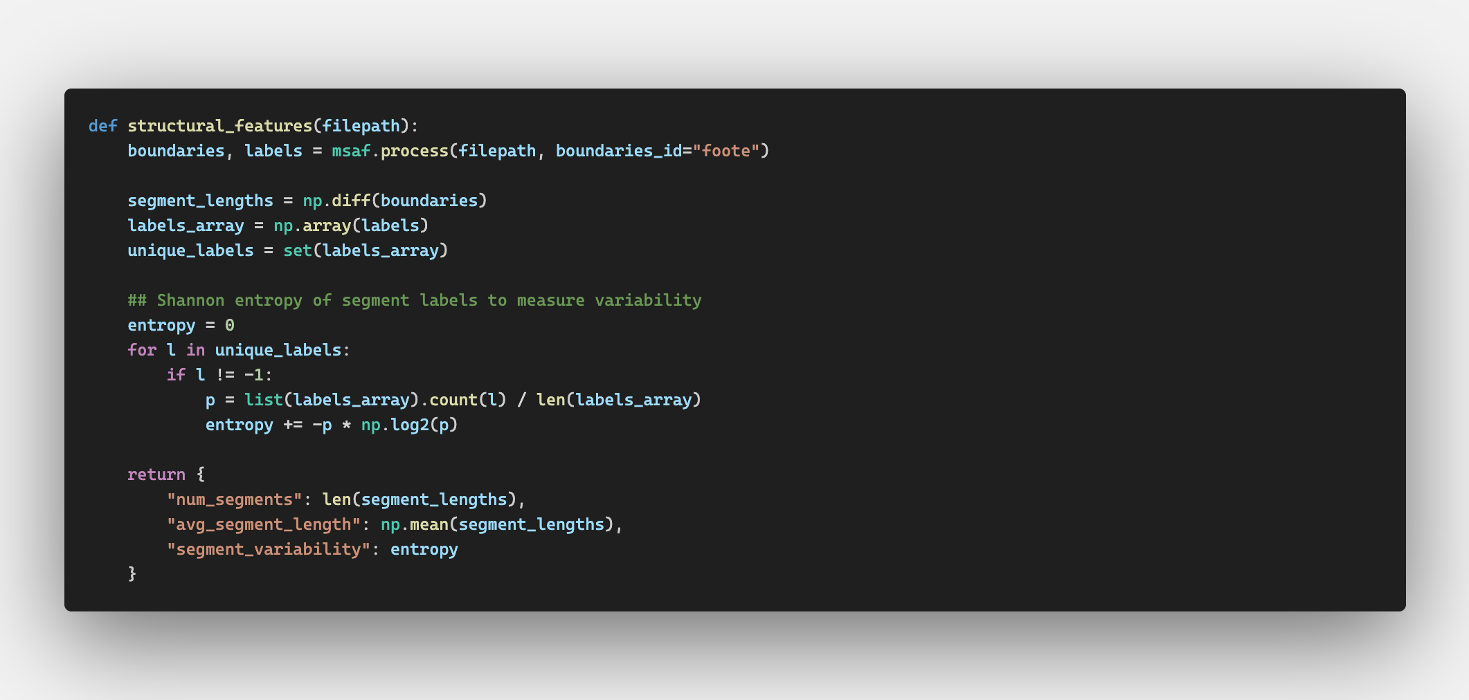 MSAF Structural Segmentation Code